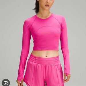 SONIC PINK!!! Lululemon Swiftly Tech Cropped Long Sleeve Shirt 2.0